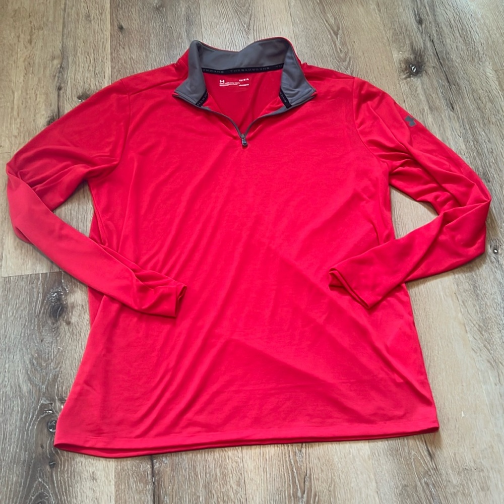 Under Armour‎ Red Quarter Zip Light Weight Pullover - Large